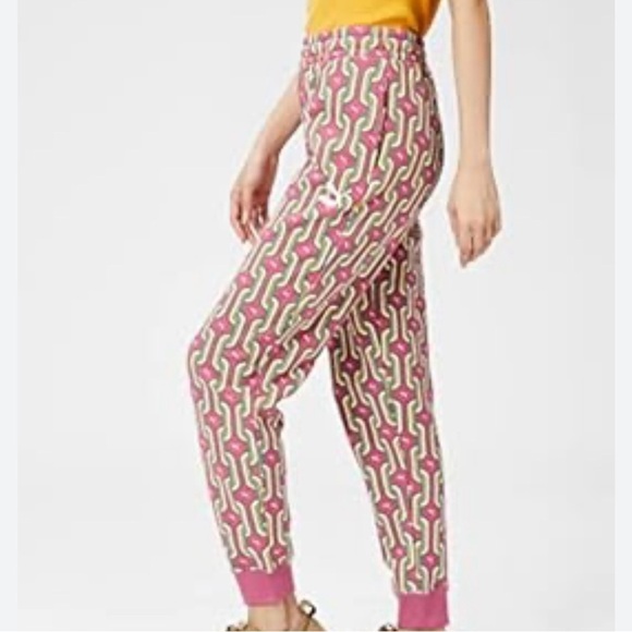Puma Pink and Yellow Patterned Women's Joggers - Picture 2 of 8